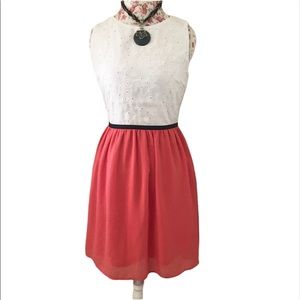 NWT Salmon Pink & White Francesca Dress